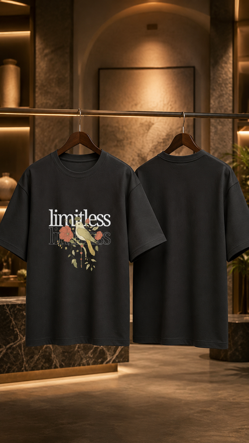 Limitless Floral Bird Oversized T-Shirt for Men
