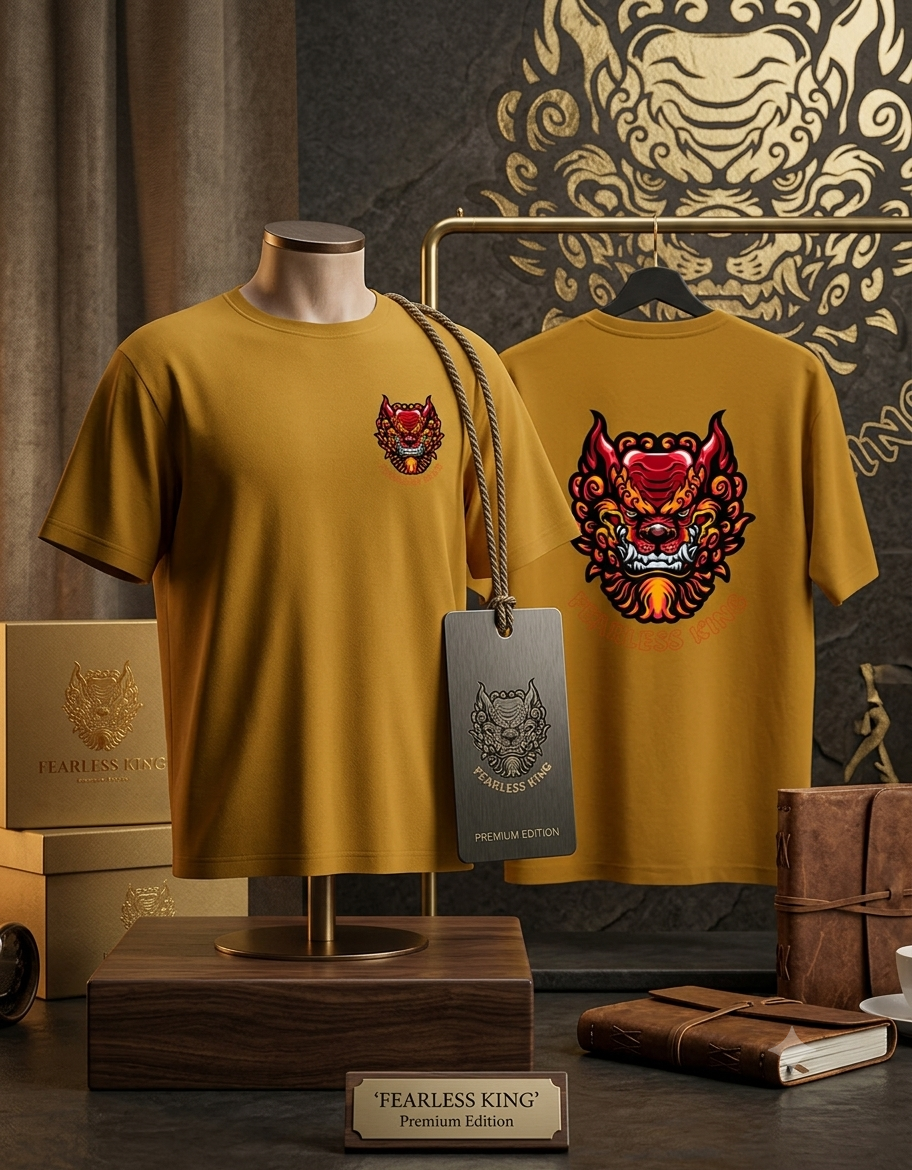 Fearless King Regular Fit T-Shirt for men .premium edition